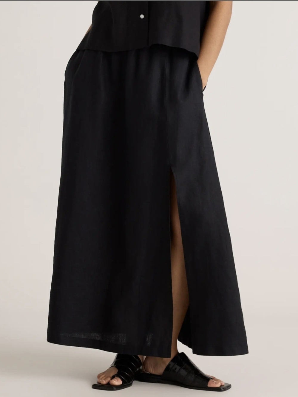 NWT QUINCE 100% European Linen Maxi Skirt